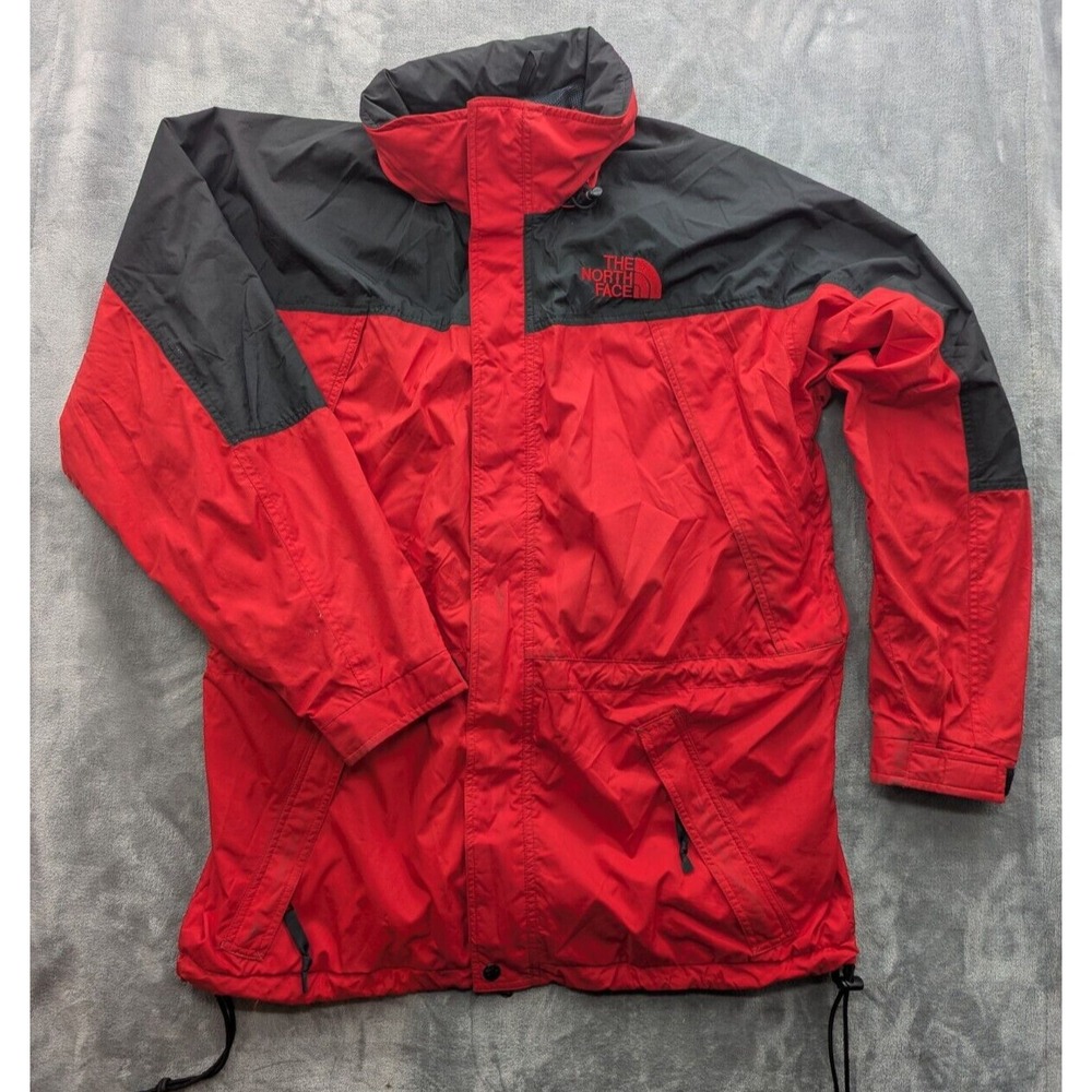 VTG The North Face Red Full ZipHooded Insulated Windbreaker Jacket Mens XL Y2K